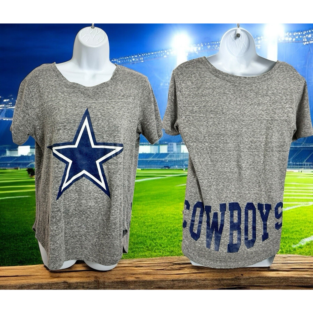 NFL Team Apparel Dallas Cowboys Gray Shirt Women's Sz Small Football Tee T-Shirt